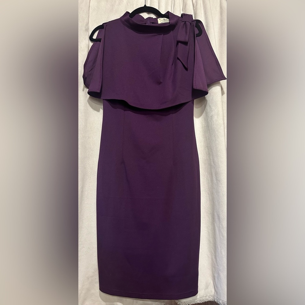 Vintage One Shoulder Purple Dress